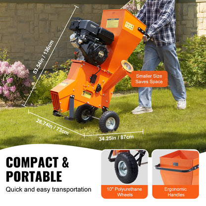 Houtversnipperaar – Tuinafvalversnipperaar – Takkenversnipperaar – Houtsnipperaar – Mulchversnipperaar – Benzine 420cc Motor – Groot Invoerkanaal 17 cm