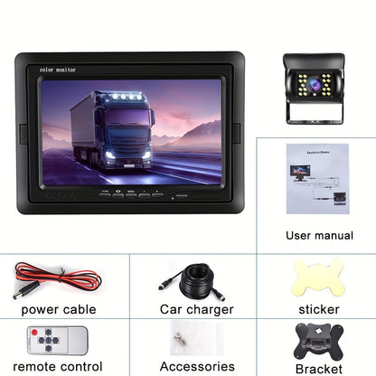 Achteruitrijcamera – Parkeercamera – Backup Camera – Draadloze Camera – Auto Camera – 7 Inch TFT LCD Scherm – 12-24V Met Infrarood Nachtzicht