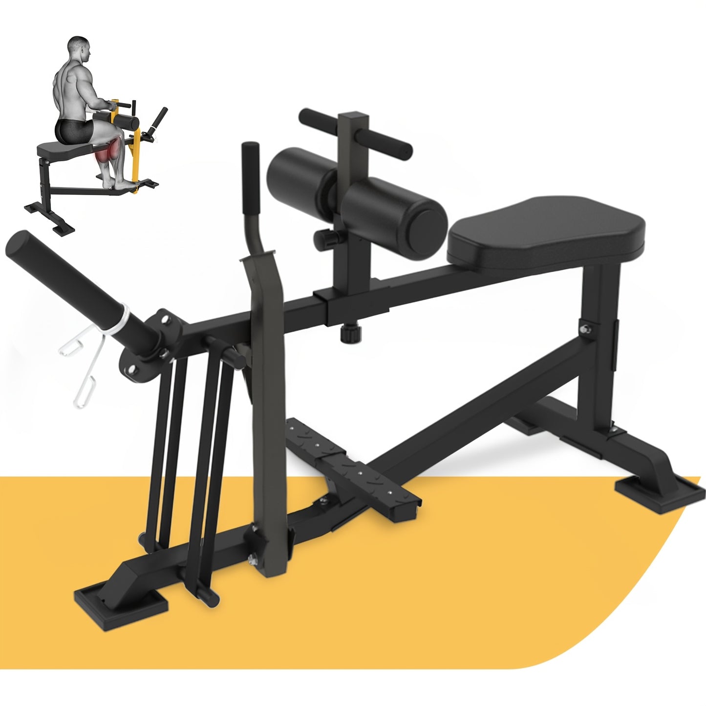 Legtrainer – Leg Exerciser – Beenapparaat – Thigh Trainer – Heuptrainer – Verstelbaar – Stabiel IJzeren Frame – Comfortabel Zitkussen – Zwart