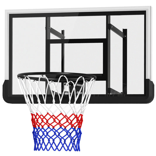 Basketbalkorf – Basketbalring – Basketbalkorf Wandmontage – Basketbalset – Basketbalring Veersysteem – Zwart – Breekbestendig Achterbord – Veerbelaste Basketbalring