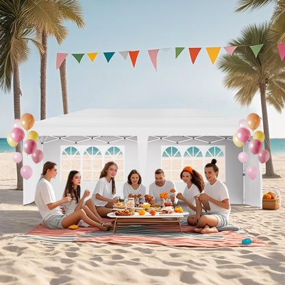 Partytent – Paviljoen – Feesttent – Tuinent – Opvouwbare Tent – 3x6m – Gecoat Stalen Frame – Waterafstotend Polyester Oxford