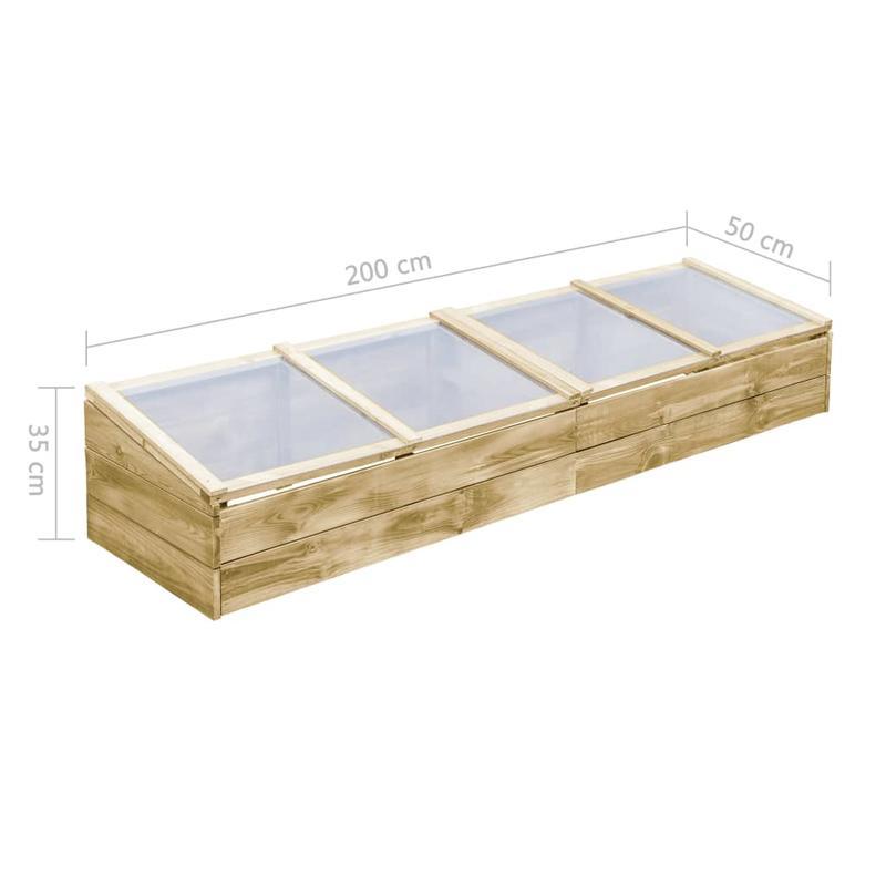 Kas – Kweekkas – Tuinkas – Groentekas – Mini Kas – Geïmpregneerd Grenenhout – 200x50x35 cm – Duurzaam En Weerbestendig