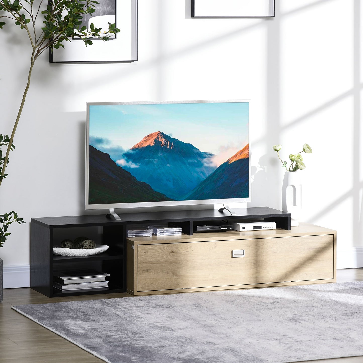 TV Meubel – TV Kast – TV Dressoir – TV Bank – TV Stand – Tot 65 Inch – Verstelbare Verwijderbare Plank – Hoogwaardige MDF Afwerking