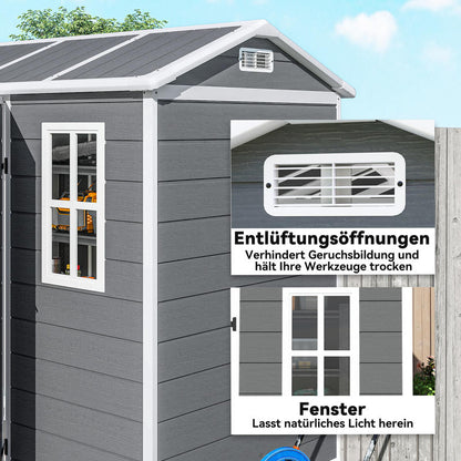 Opbergschuur Tuinschuur Buitenschuur Berging Fietsenstalling – Compact Formaat – Duurzaam Resin Kunststof – Afsluitbare Deur – Modulair Ontwerp