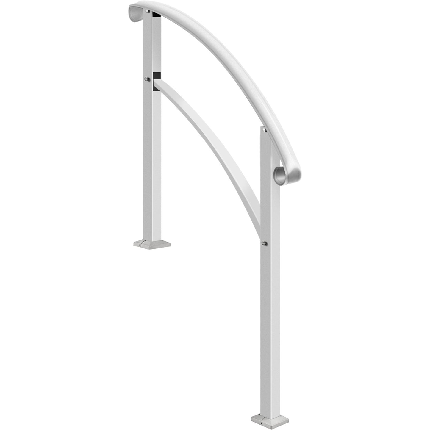 Handrail – Trapleuning – Trapbeugel – Buitenleuning – Smeedijzeren Leuning – Verstelbare Hoogte Tot 106 cm – Weerbestendig Wit Poedercoating