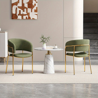 Eetkamerstoelen – Stoelen – Kuipstoelen – Eettafelstoelen – Woonkamerstoelen – Corduroy Bekleding – Verstelbare Poten – Set van 4 – Groen – Moderne Schuine Metalen Poten