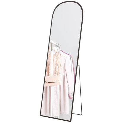 Full Body Spiegel – Vloerspiegel – Staande Spiegel – Grote Spiegel – Zwarte Spiegel – Slank Zwart Frame – 50x161,5 cm Groot
