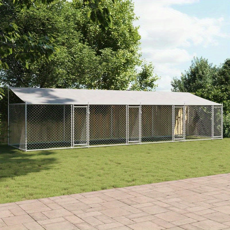 Hondenhok – Hondenhuis – Hondenkennel – Hondenhuisje – Hondenverblijf – Gegalvaniseerd Staal – Weerbestendig Met Dak En Deuren – 80x20x20 cm