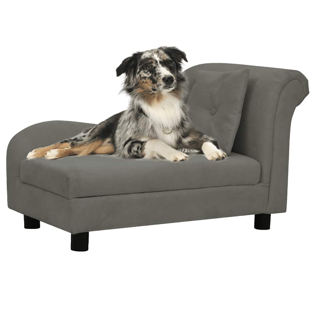 Hondenmand – Huisdiersofa – Dierenbed – Kattenmand – Donkergrijs – Stevig Houten Frame – Wasbare Polyester Bekleding