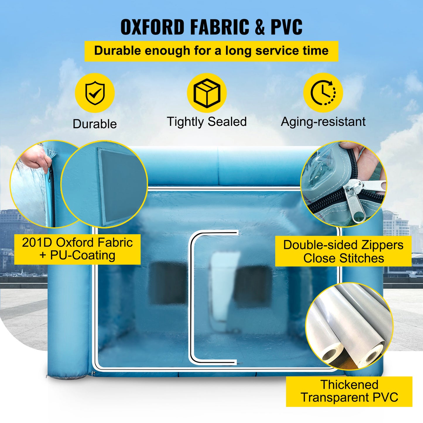 Opblaasbare Spuitcabine – Mobiele Verfspuit Tent – Auto Spuitcabine – Spuitbox – Lakruimte – 9x6x4 Meter – Duurzaam Oxford Doek – Krachtige Ventilatoren & Filter