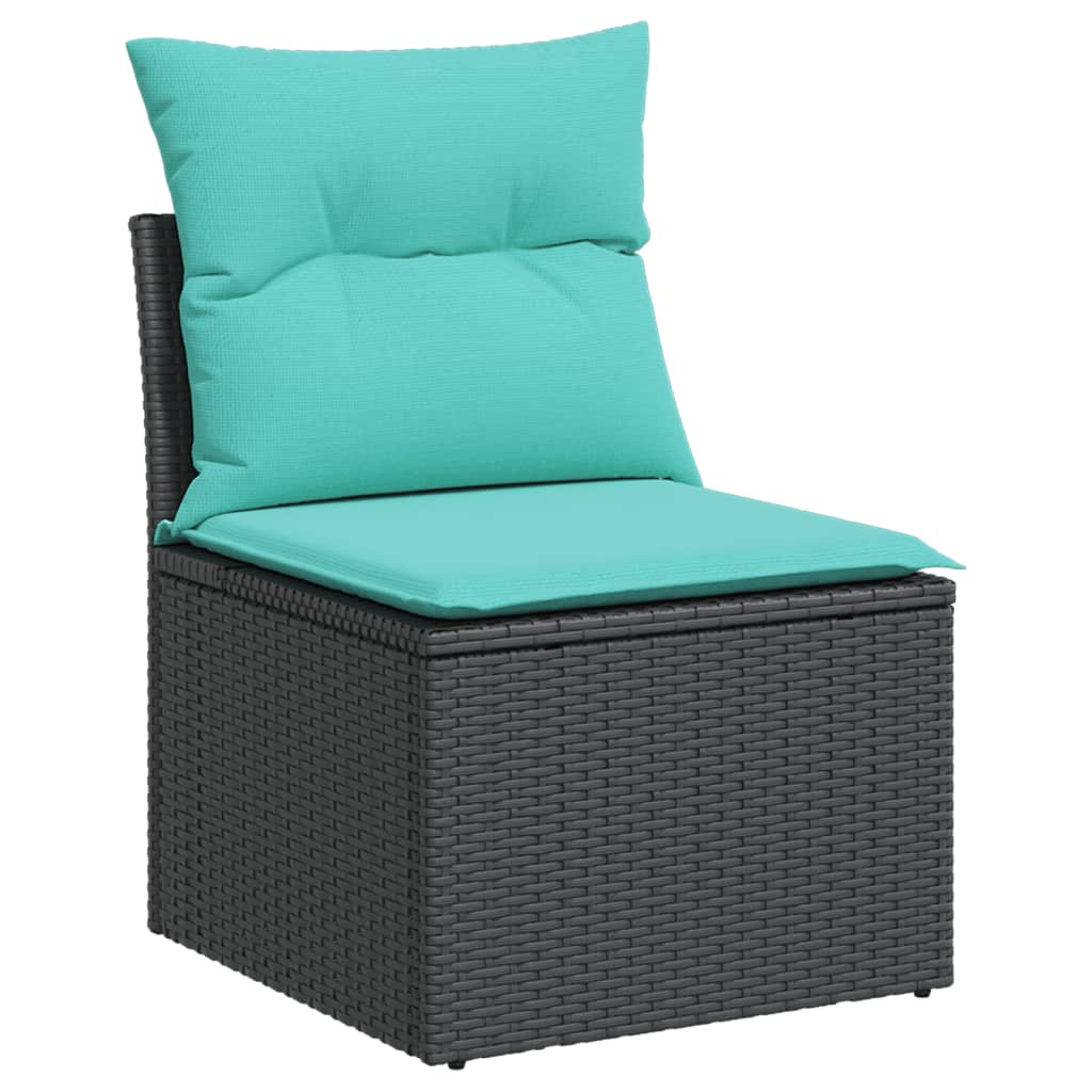 Tuinbankset – Tuinbank – Buitenbank – Loungeset – Tuinmeubel – PE-Rattan Materiaal – Robuust Gepoedercoat Stalen Frame – Zwarte Uitvoering Zonder Tafel