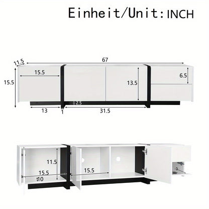 tv-meubel – tv-kast – tv-dressoir – media meubel – entertainment unit – modern wit design – duurzaam materiaal zonder hout – met zwarte poten – veel opbergruimte – minimalistisch – eenvoudig te monteren