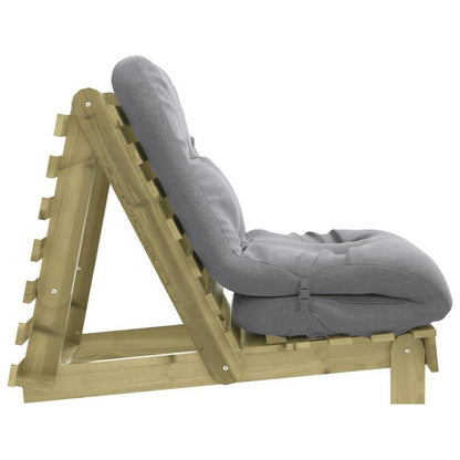 Futonbed – Sofa Bed – Loungestoel – Relaxstoel – Futonsofa – Rattan Materiaal – Ergonomische Hoofdsteun – 70x206x11 cm