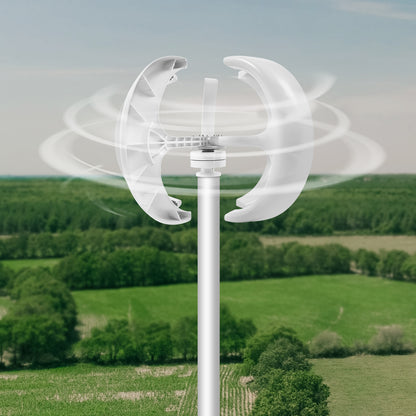 Verticale windgenerator – Verticale windturbine – Windturbine generator – Windenergie generator – Wit – 0,9 meter diameter – Weerbestendig metaal en nylon bladen