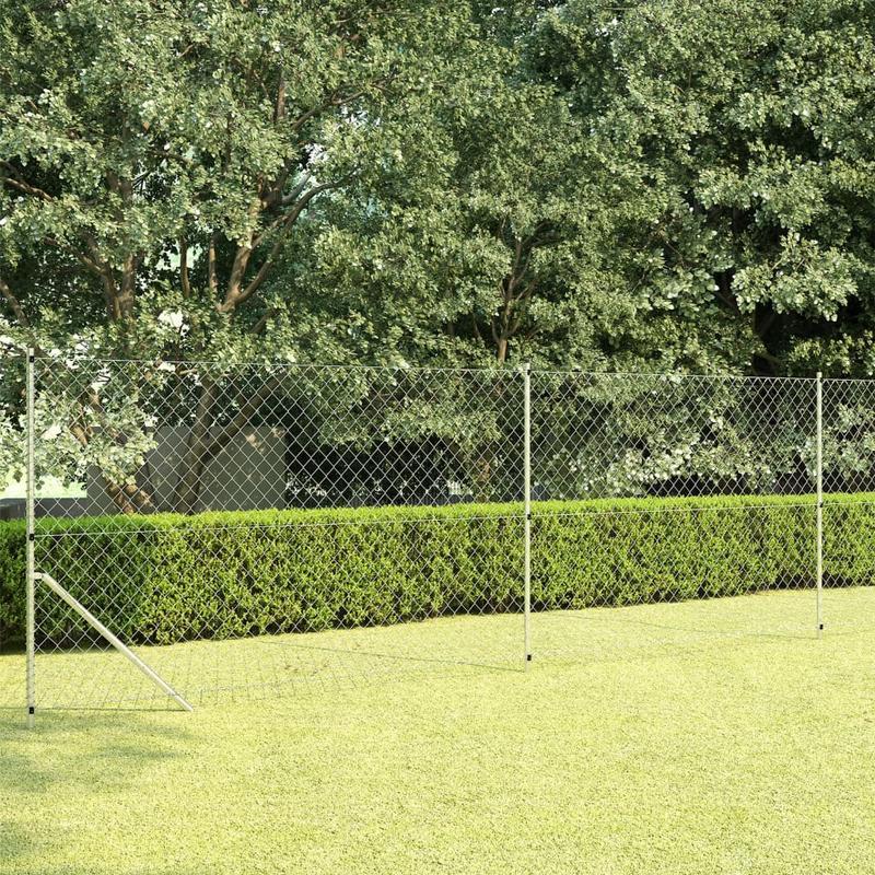 Gaashek Met Palen 15x1.5m Gegalvaniseerd Staal Zilverkleurig