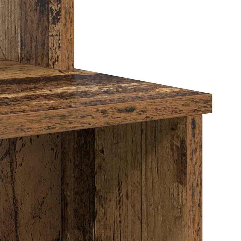 Modern Oak Wood Desk with Storage - Large Spacious Table, Treated Wood (Oak Veneer Top), Minimalist Aged Wood, Sturdy & Smooth Surface for Office, Study, or Workspace - Easy Assembly, 120.5x44x88.5cm