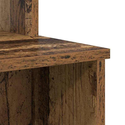 Modern Oak Wood Desk with Storage - Large Spacious Table, Treated Wood (Oak Veneer Top), Minimalist Aged Wood, Sturdy & Smooth Surface for Office, Study, or Workspace - Easy Assembly, 120.5x44x88.5cm
