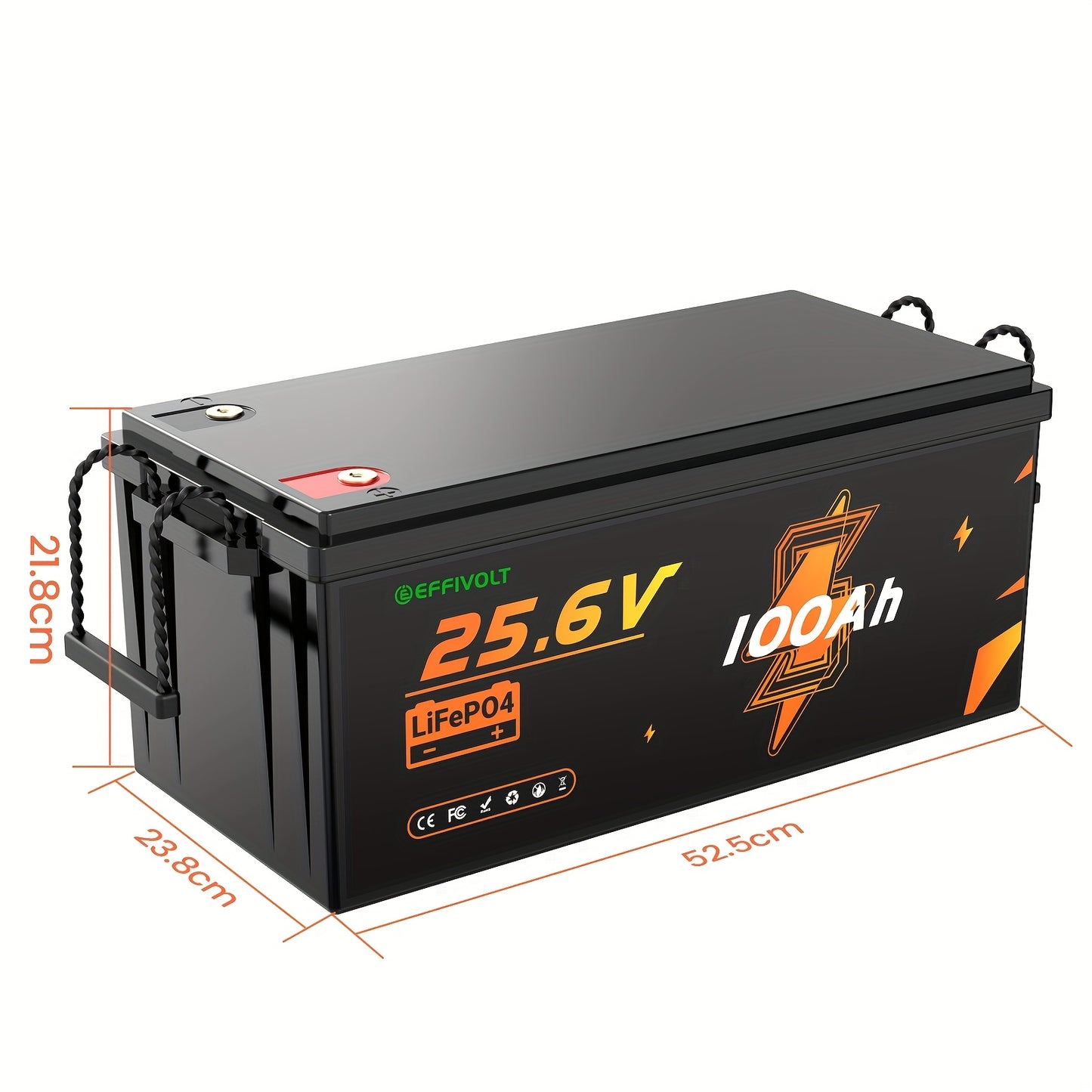 Lithium Accu – Lithium Batterij – LiFePO4 accu – 24V bootaccu – 100Ah capaciteit – 2560Wh vermogen – ingebouwde 100A BMS – 10000+ diepe cycli