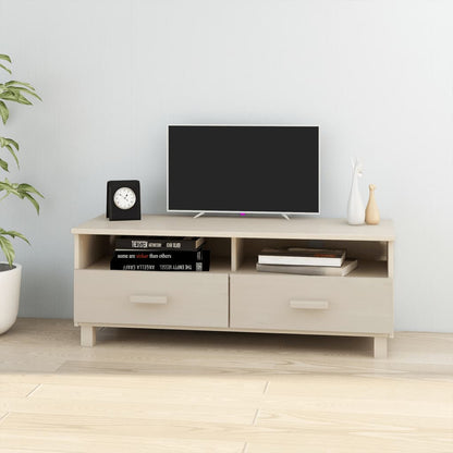 Tv Meubel – Tv Kast – Tv Dressoir – Tv Bank – Tv Cabinet – Modern Honey Brown – Massief Grenenhout – 104x40x40 cm – Minimalistisch Design