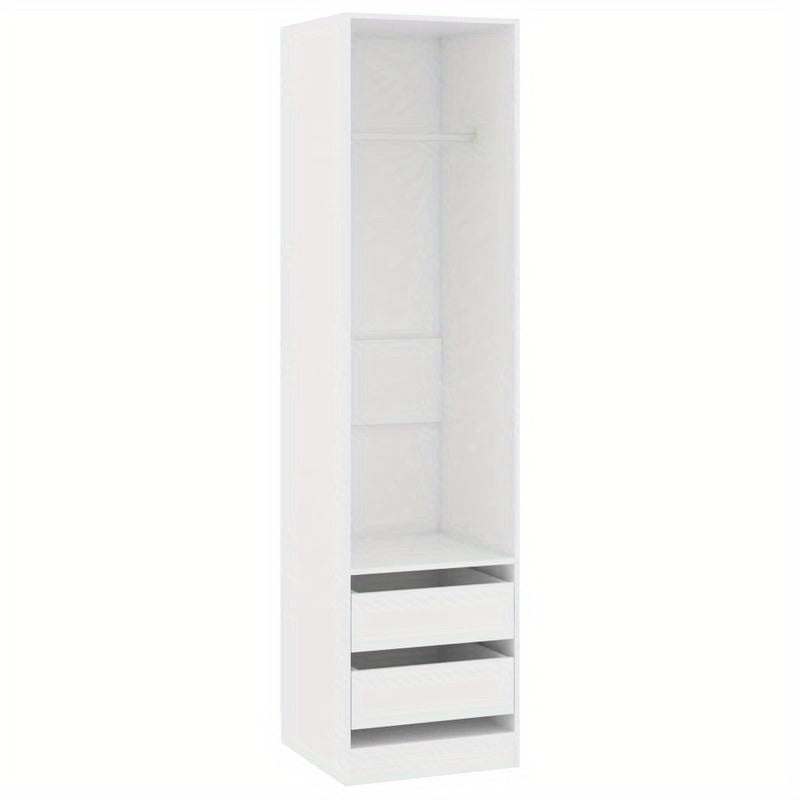 Wardrobe with Drawers 50X50X200 Cm Made of Treated Wood in White