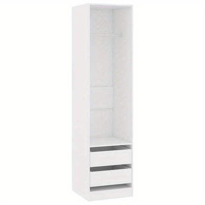Wardrobe with Drawers 50X50X200 Cm Made of Treated Wood in White
