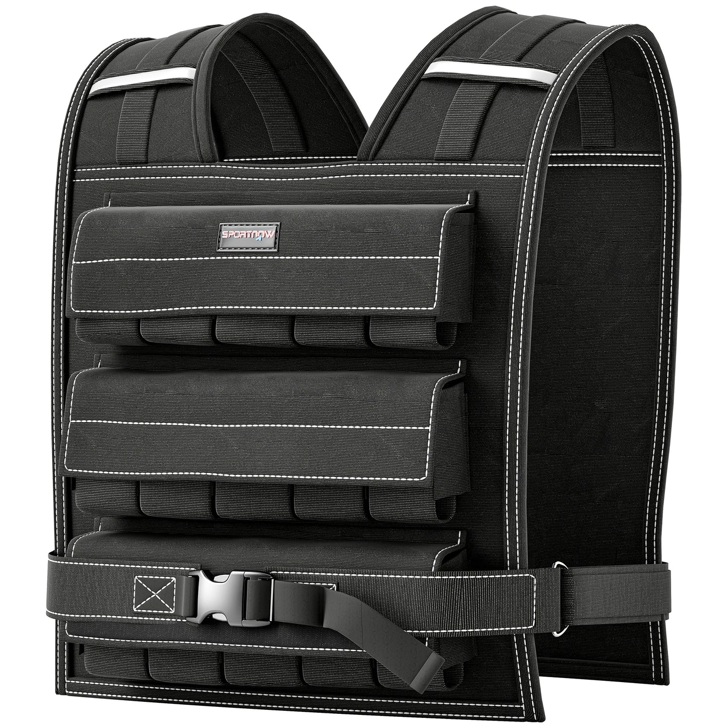 Gewichtsvest – Verzwaarde Vest – Weight Vest – Trainingsvest – Fitnessvest – Verstelbaar Tot 15 kg – Reflecterende Strips – Duurzaam Ijzer