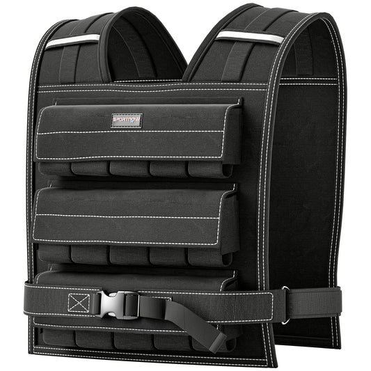 Gewichtsvest – Verzwaarde Vest – Weight Vest – Trainingsvest – Fitnessvest – Verstelbaar Tot 15 kg – Reflecterende Strips – Duurzaam Ijzer