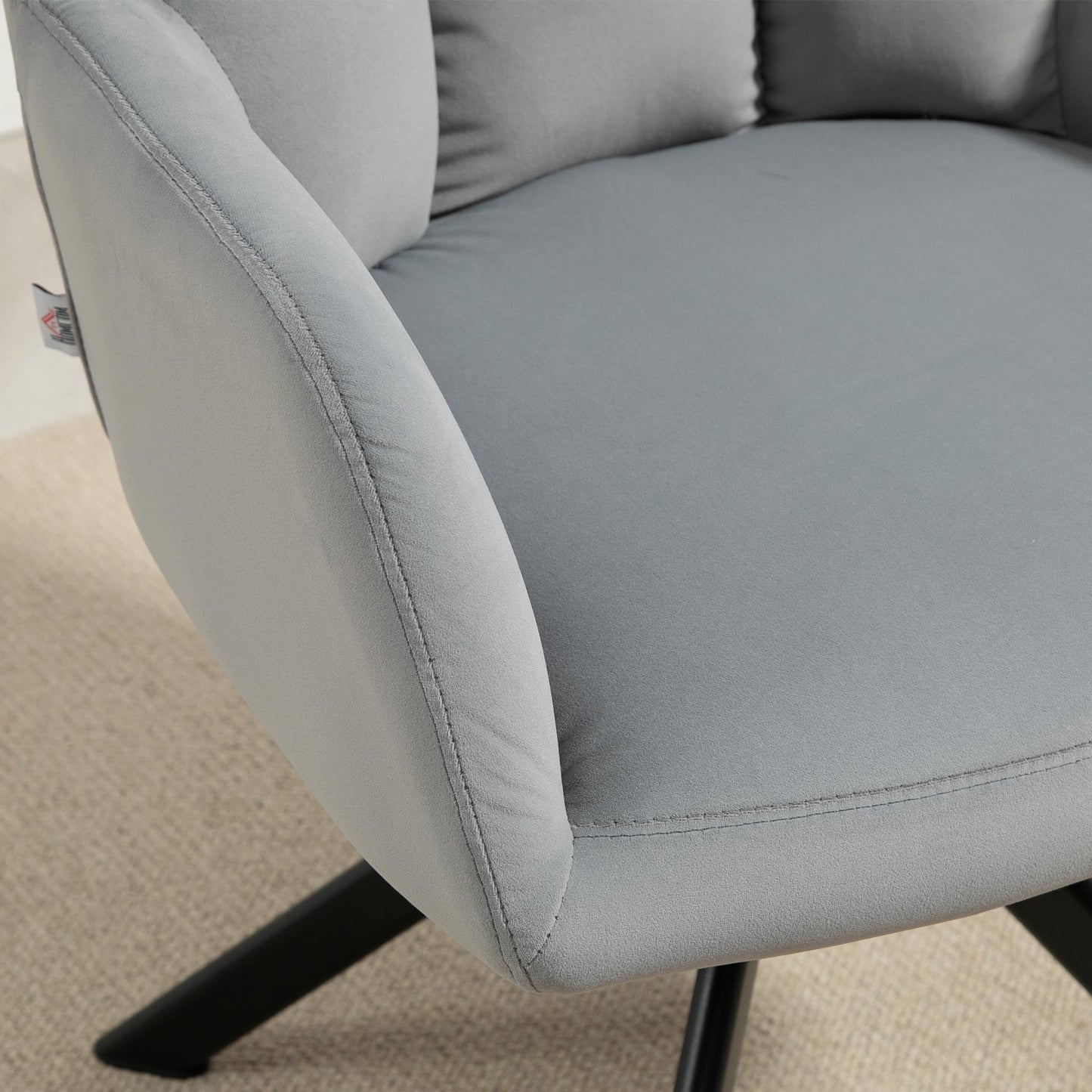 Draaifauteuil – Lounge Fauteuil – Zwarte Poot Stoel – Relax Stoel – Grijze Stoel – 360° Draaibaar – Hoogwaardig Schuim