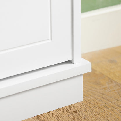 Schoenenkast – Schoenenrek – Schoenenopberger – Schoenenbank – Opbergkast – Slim Design – 2 Deuren & Verstelbare Planken – MDF Wit – Compact 76x18x78 cm