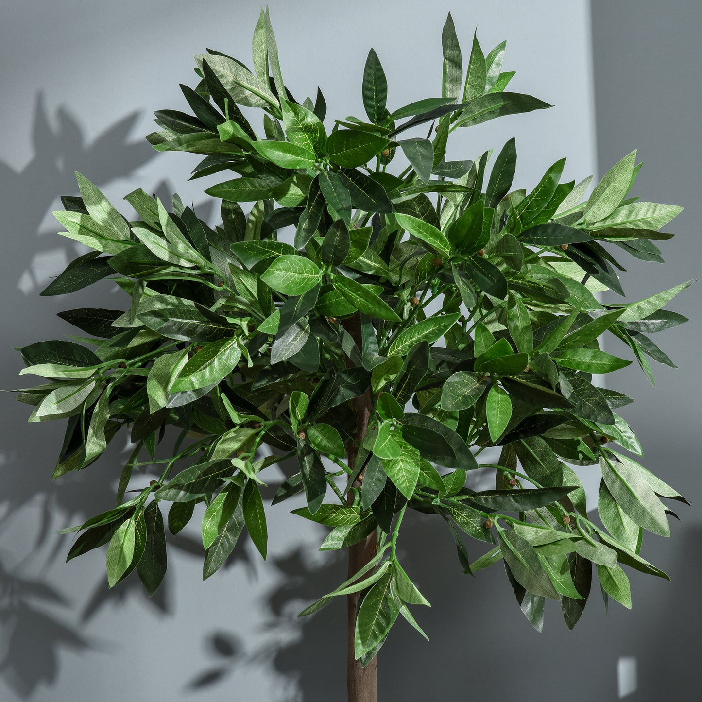 Kunstboom – Kunstlaurier – Kunstplant – Kunstplanten – Kunstbomen – Set Van 2 – 90 cm Hoog – Cement Pot – Voor Binnen En Buiten – Onderhoudsvrij – Groen