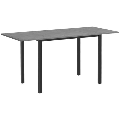 Uitklapbare Eettafel – Uitschuifbare Keukentafel – Verlengbare Tafel – Dinertafel – Woonkamertafel – Donkergrijs – Stabiel Met Antislip – Verstelbaar 110-160x70x76 cm