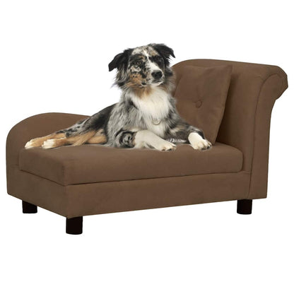 Dierenbank Hond Kat – Huisdierbank – Hondenbed – Kattenmand – Pet Sofa – Stevig Houten Frame – Wasbare Pluche Bekleding – Groot Bruin