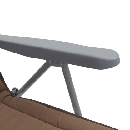 Stoelen – Tuinstoelen – Klapstoelen – Lounge Stoelen – Relaxstoelen – Verstelbare Rugleuning – Gepoedercoat Stalen Frame – Set Van 2 Met Kussens En Hoofdsteun – Bruin – Comfortabel En Stevig