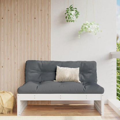 Buitensofa – Tuinbank – Loungebank – Patio Meubel – Terrasbank – Massief Grenen – Weerbestendig Design – Comfortabele Schuimkussens – Wit 120x80 cm