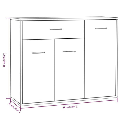 Opbergkast – Dressoir – Kast – Schoenenkast – Bergkast – Rook Eiken – Stevig Meerlagenhout – Ventilatiefunctie – Compact 88x30x70 cm