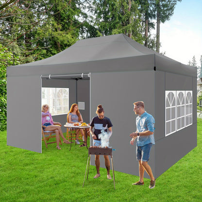 Partytent – Pop-up Tent – Paviljoen – Feesttent – Tuintent – 3x4,5 m – Waterdicht Polyester – Verstelbare Hoogte met 4 Zijwanden