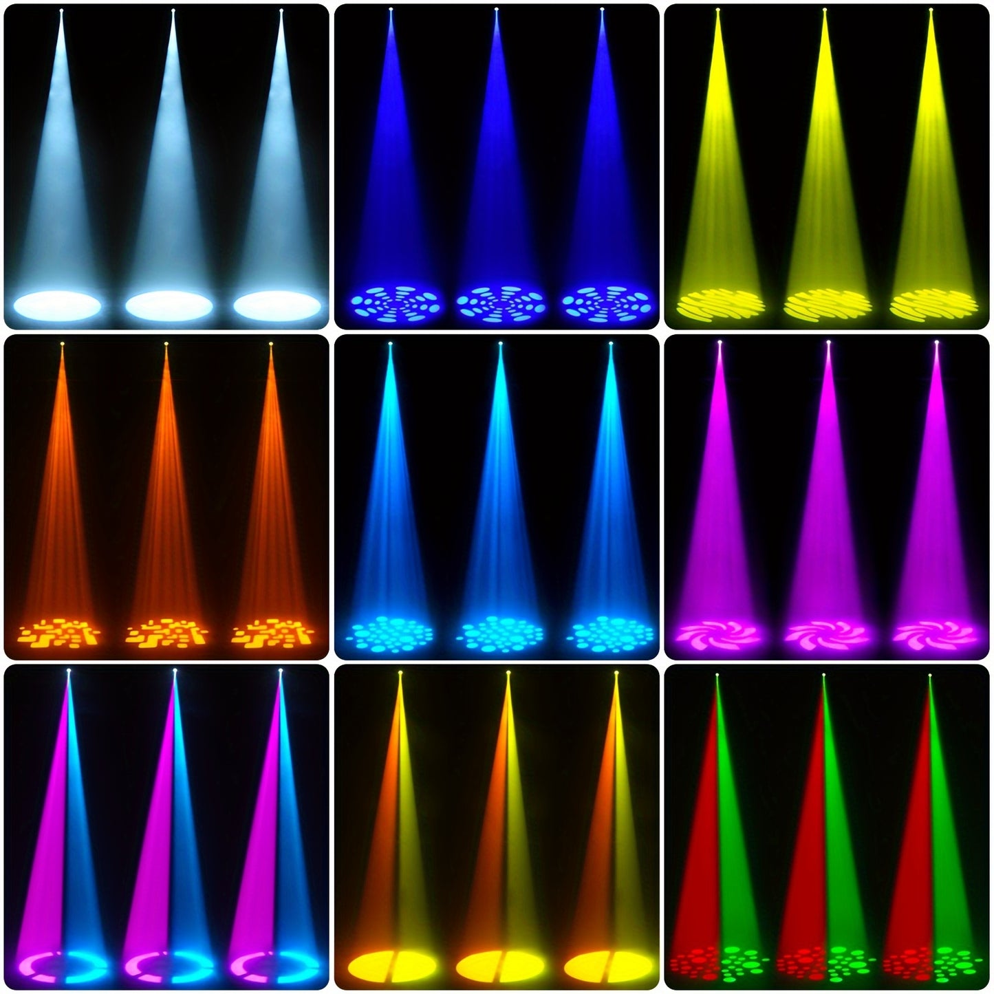 Movingheadlicht – Discolamp – Podiumverlichting – DJ Licht – Showverlichting – 2-Pack – 120W LED RGBW – 8 Gobo Patronen – DMX512 Besturing