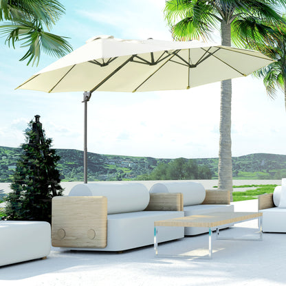 Dubbele Parasol – Tuinparasol – XL Parasol – Terrasparasol – Zonwering – Met Zwengel – Metalen Frame – Groot Schaduwoppervlak 440x270x250 cm – UV Bescherming