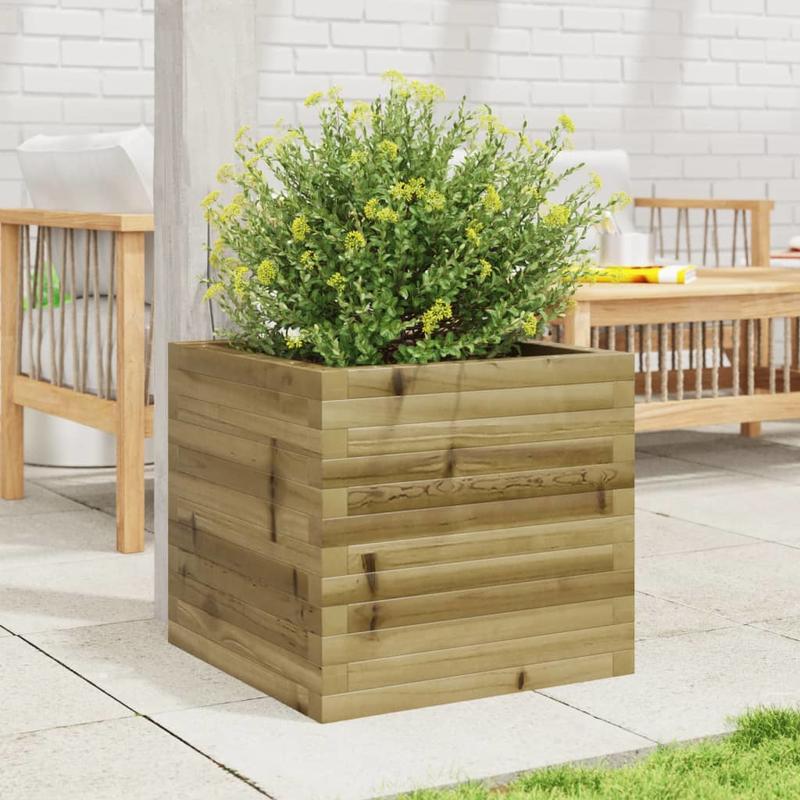 Plantenbak – Bloembak – Bloemstandaard – Bloempot – Plantbak – Verhoogd Design – Geïmpregneerd Grenenhout 50x50x45,5 cm