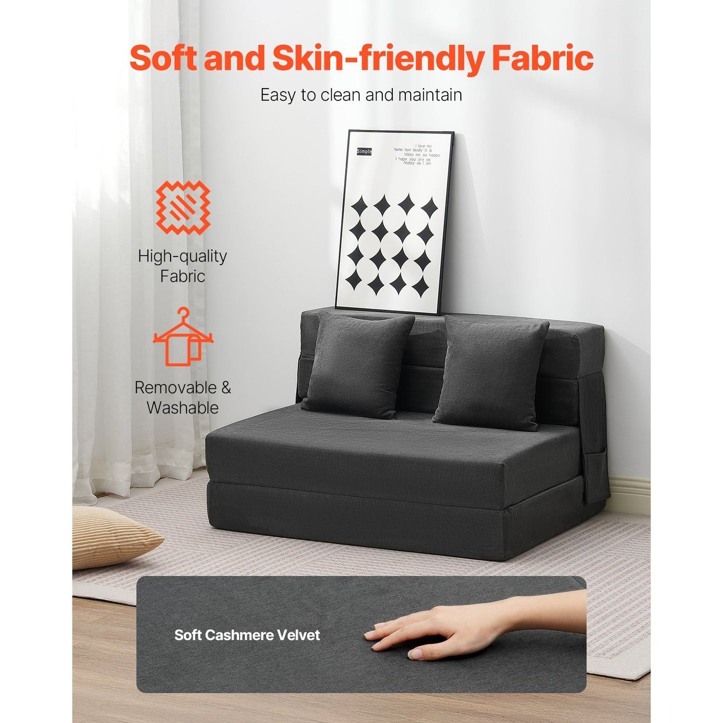 Slaapbank – Bankbed – Klapbed – Opklapbed – Zitbank – Donkergrijs – 3-in-1 Ontwerp – Hoogwaardig Schuim