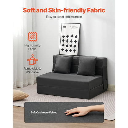 Slaapbank – Bankbed – Klapbed – Opklapbed – Zitbank – Donkergrijs – 3-in-1 Ontwerp – Hoogwaardig Schuim