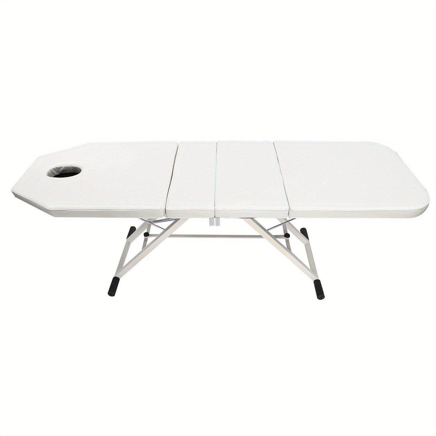 Massagetafel – Behandelbank – Massagebed – Massagebank – Schoonheidstafel – Opvouwbaar – Draagbaar – Hoogwaardig Fijn-Cel Schuim – Water- en Olieafstotend PVC – Wit