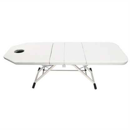 Massagetafel – Behandelbank – Massagebed – Massagebank – Schoonheidstafel – Opvouwbaar – Draagbaar – Hoogwaardig Fijn-Cel Schuim – Water- en Olieafstotend PVC – Wit