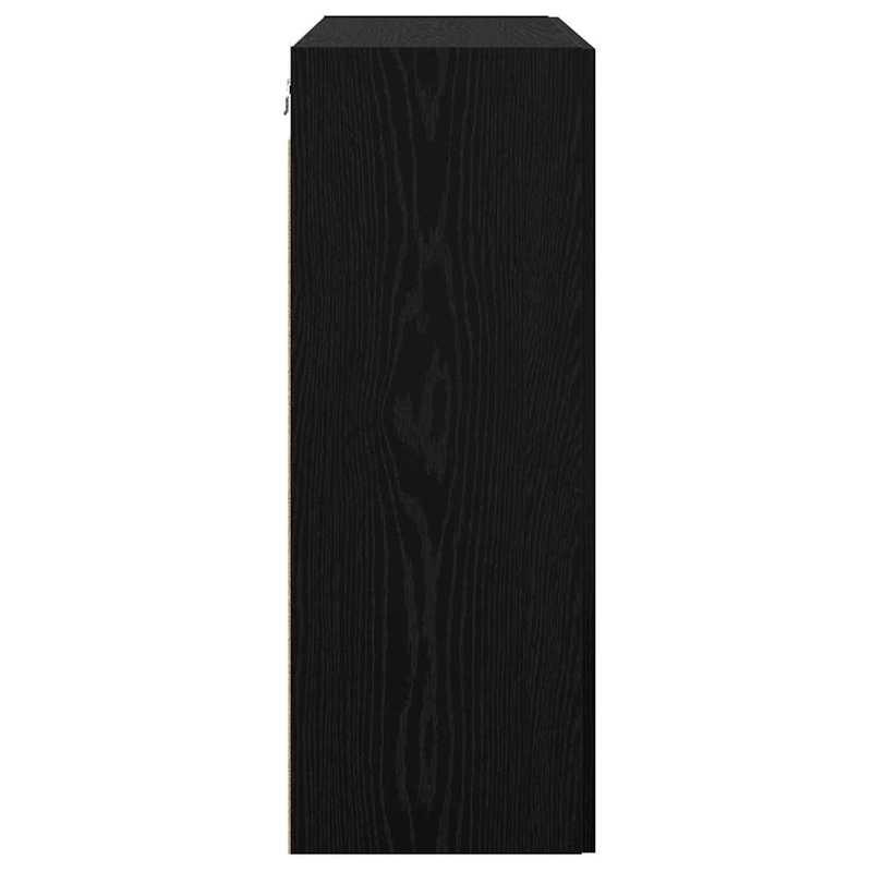 Wandkast – Wandkastje – Muurkast – Opbergkast – Opbergmeubel – Zwart Eikenhout – 2 Stuks – 69,5x34x90 cm – Stevig En Duurzaam