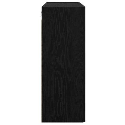 Wandkast – Wandkastje – Muurkast – Opbergkast – Opbergmeubel – Zwart Eikenhout – 2 Stuks – 69,5x34x90 cm – Stevig En Duurzaam