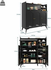 Household Dining Cabinet &amp; Kitchen Cabinet | Wall Shelf for Living Room Storage, Compact Design 120x39.8x118.5cm