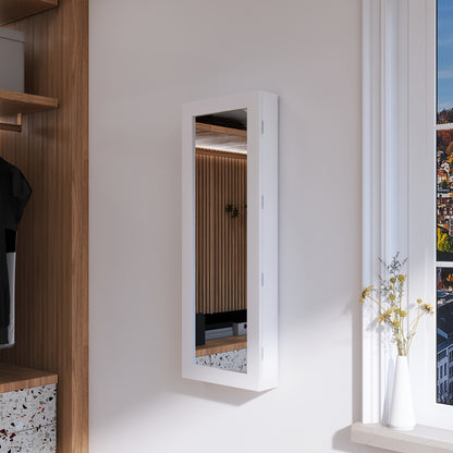Strijkplankkast – Strijkbordkast – Inklapbare Strijkplank – Muurstrijkplank – Strijktafel – 180° Draaibaar – Wit Hout Met Spiegel