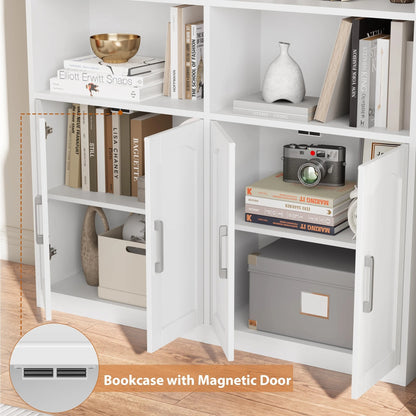 Boekenkast – Boekenkast – Opbergrek – Vitrinerek – Houten Plank – Licht Eiken – 115 x 27 x 185,5 cm – Met 2 Deuren
