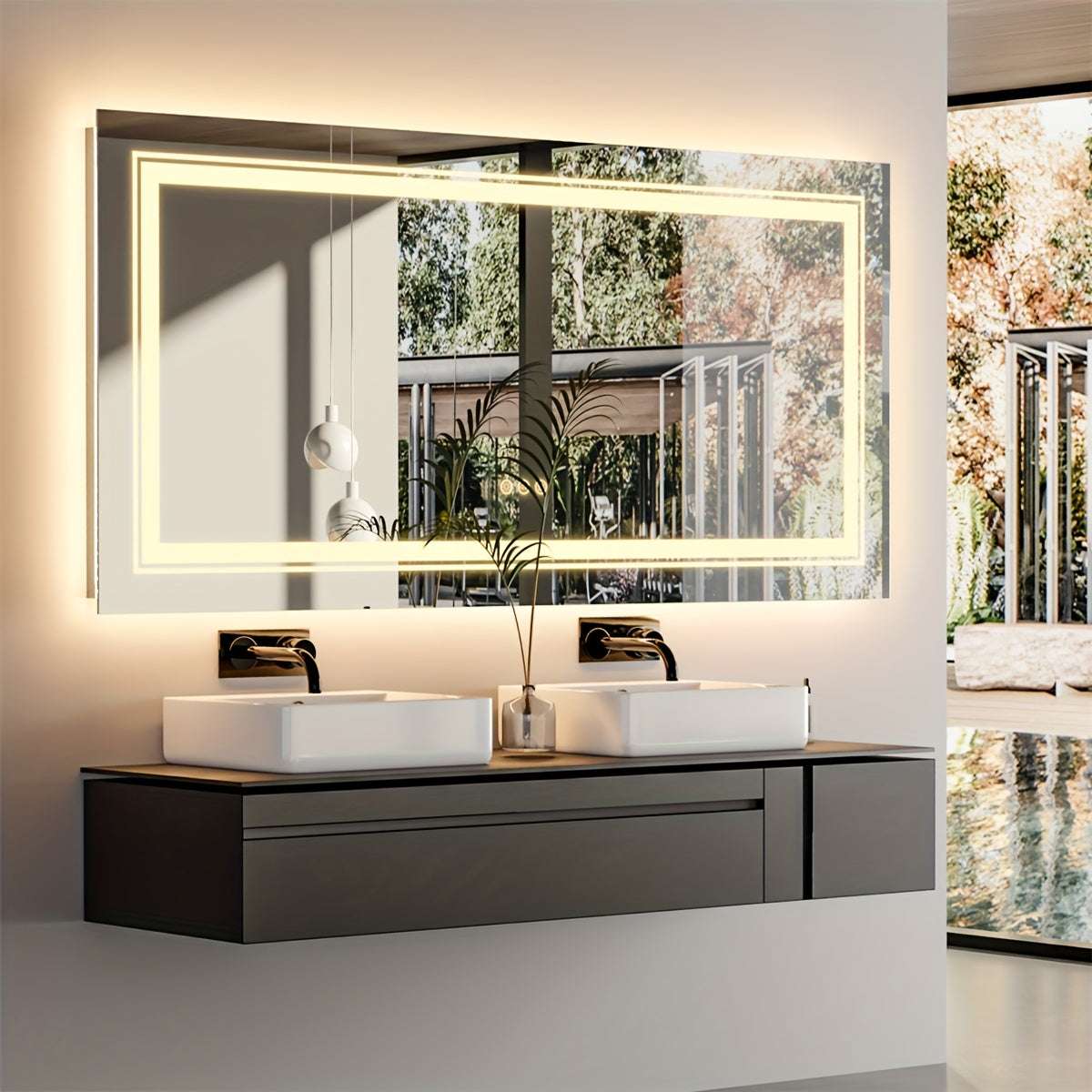 Badkamerspiegel – Spiegel – Wandspiegel – LED Spiegel – Verlichte Spiegel – XXL 120x80 cm – Anti-Beslag – Dimbare LED Met Touchbediening