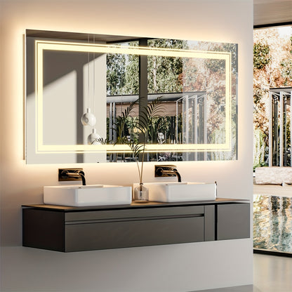 Badkamerspiegel – Spiegel – Wandspiegel – LED Spiegel – Verlichte Spiegel – XXL 120x80 cm – Anti-Beslag – Dimbare LED Met Touchbediening